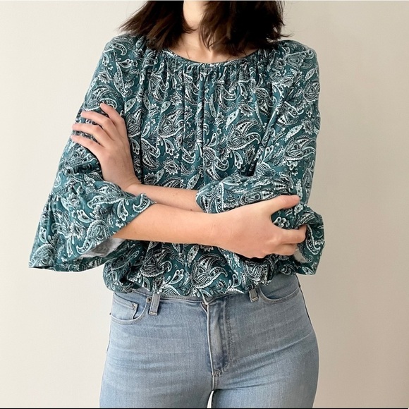 NWOT MICHAEL KORS GREEN BLOUSE - M - Picture 4 of 13